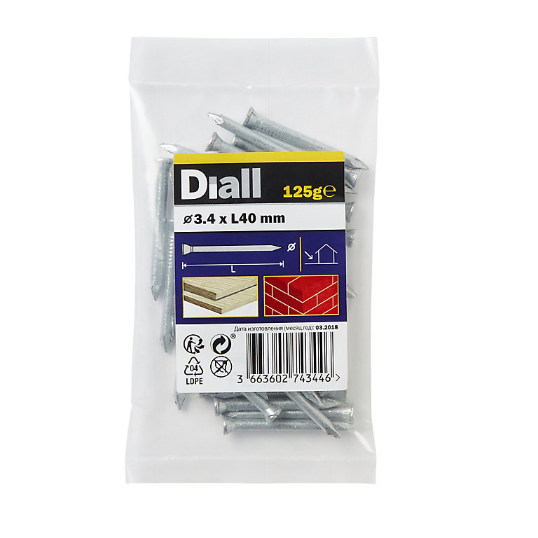 Product image for Diall Galvanised Masonry nail (L)40mm (Dia)3.4mm 125g