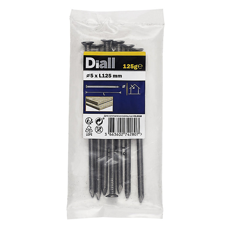 Product image for Diall Round wire nail (L)125mm (Dia)5mm 125g