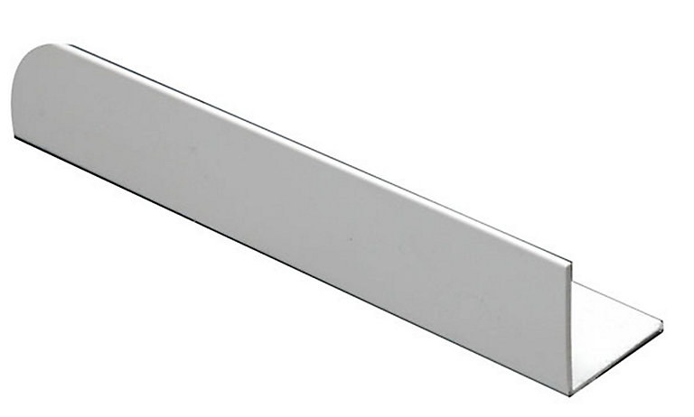 Product image for White PVC Equal L-shaped Angle profile, (L)1m (W)15mm