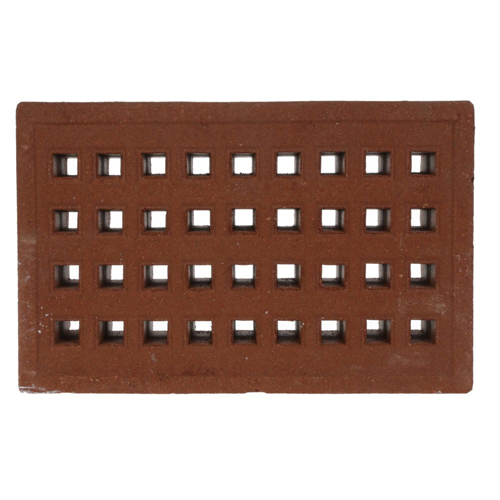 Product image for 215mm X 140mm X 50mm Redbank Clay Square Hole Air Brick Red