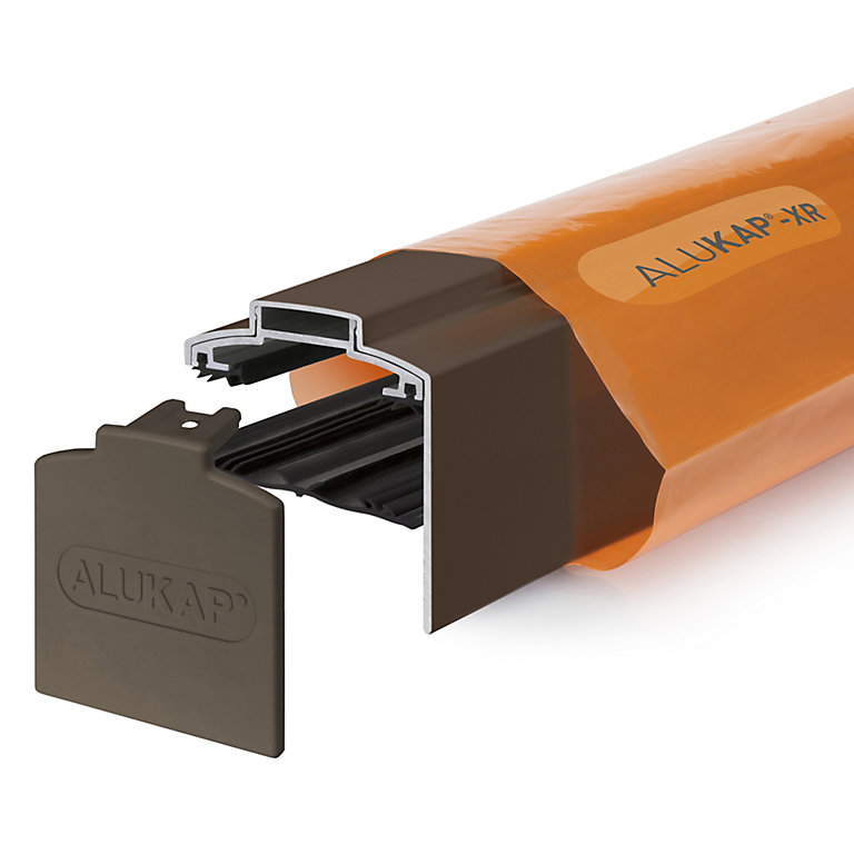 Product image for Alukap XR Brown Aluminium Glazing bar, (L)4.8m (W)60mm (T)70mm