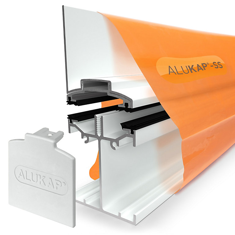 Product image for Alukap SS White Aluminium Low profile Glazing bar, (L)3m (W)60mm (T)140mm