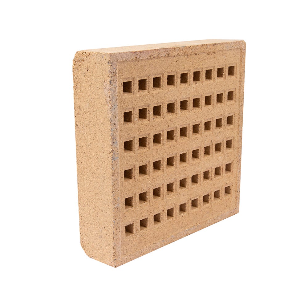 Product image for 215mm X 215mm X 50mm Redbank Clay Square Hole Air Brick Buff