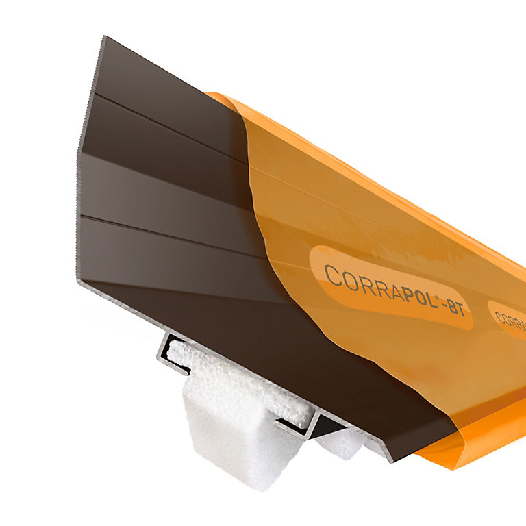 Product image for Corrapol Brown Aluminium Corrugated wall flashing (L)6m (W)165mm