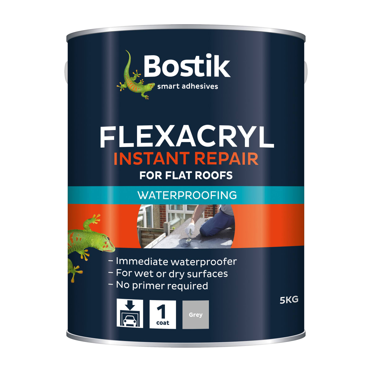Product image for Cementone Flexacryl Instant Repair For Roofs Waterproofing Grey 5kg