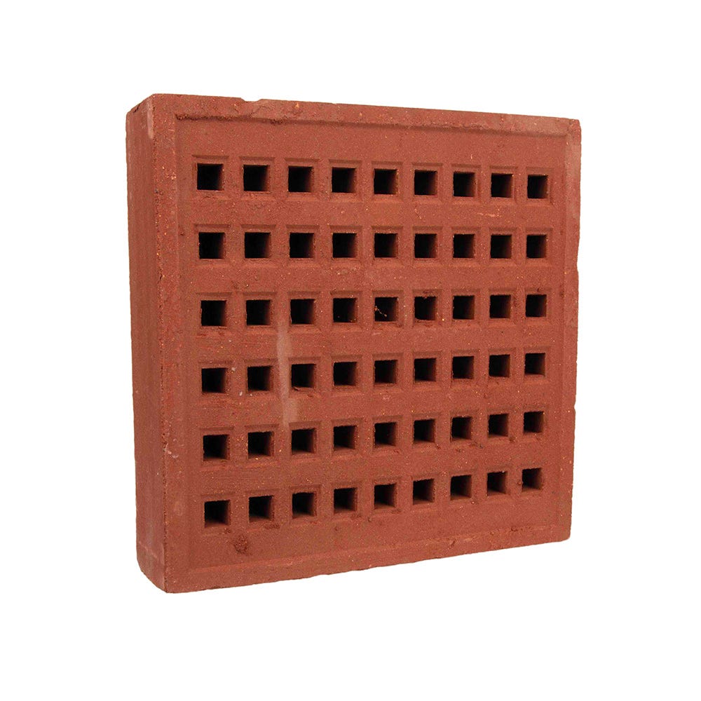 Product image for 215mm X 215mm X 50mm Redbank Clay Square Hole Air Brick Red