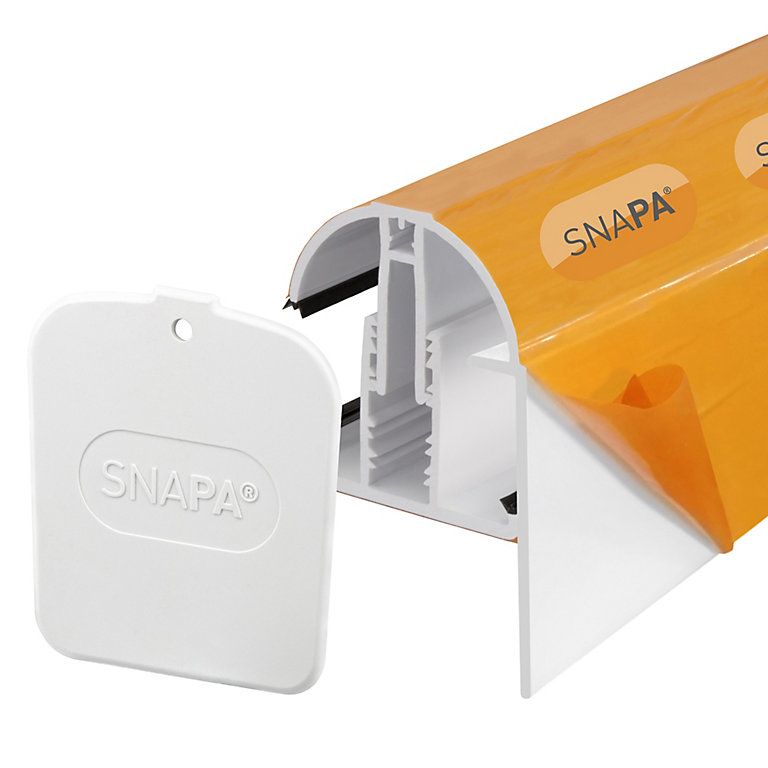 Product image for SNAPA White PVC Glazing bar & cap, (L)4m (W)52mm (T)79.5mm