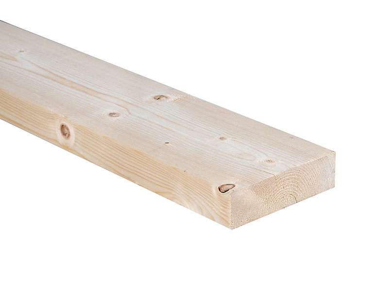 Product image for Smooth Planed Round edge CLS timber (L)2.4m (W)140mm (T)38mm, Pack of 3