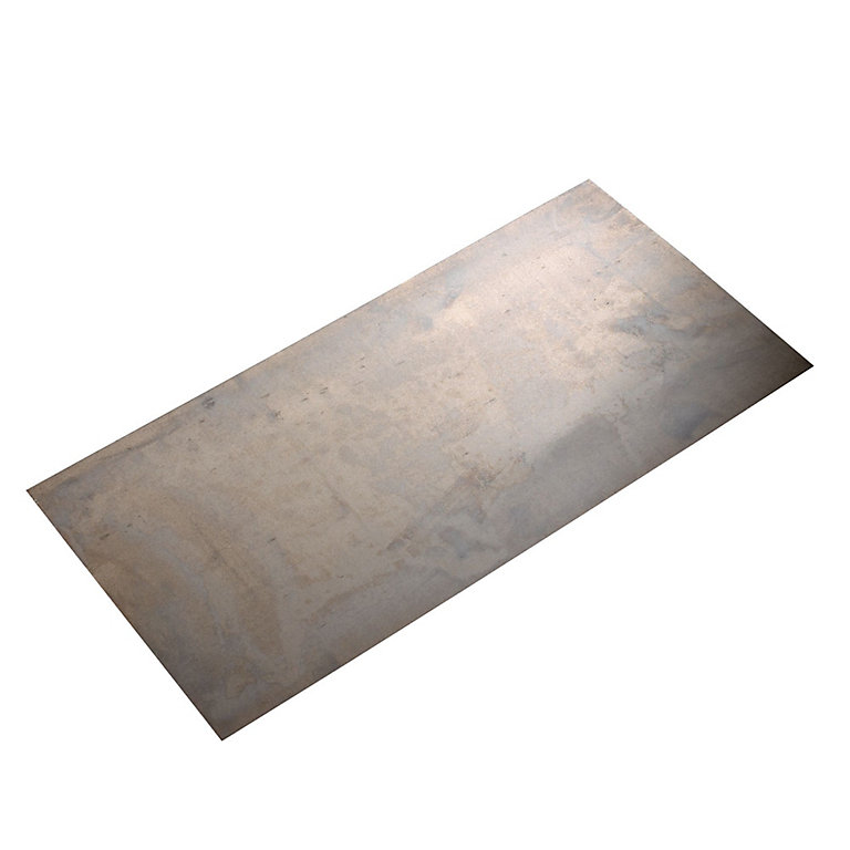 Product image for Silver effect Steel Smooth Sheet, (H)500mm (W)250mm (T)0.6mm 510g