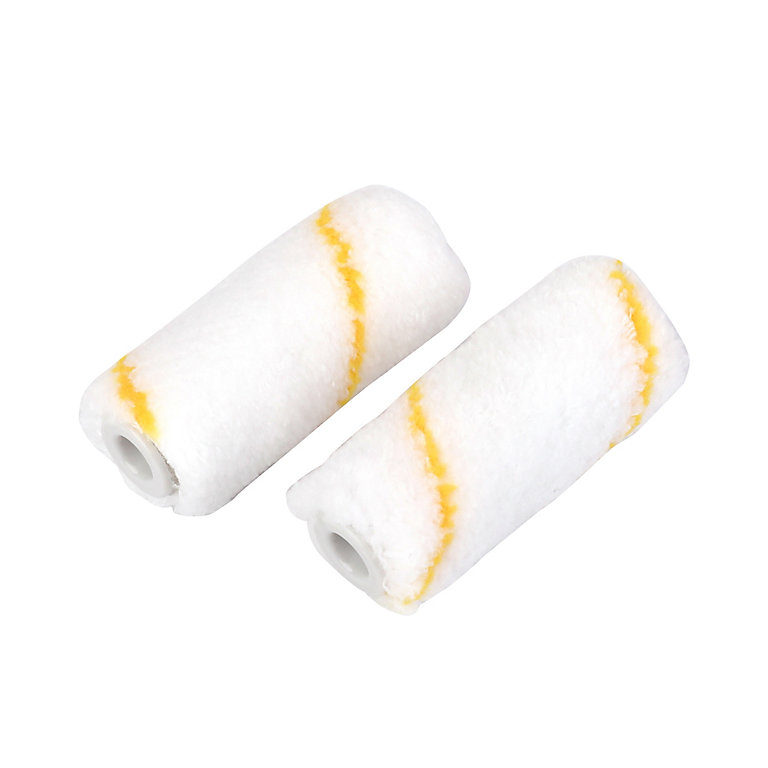 Product image for GoodHome 2½" Short Pile Microfibre Roller sleeve, Pack of 2