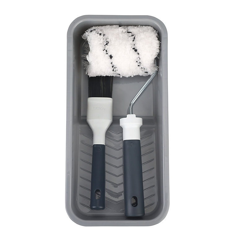 Product image for GoodHome Microfibre Extra long pile Roller kit, 4 pieces