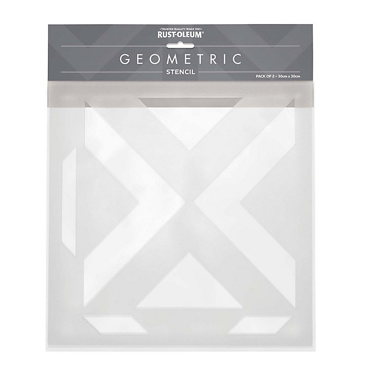 Product image for Rust-Oleum Geometric Paint stencil, Pack of 2
