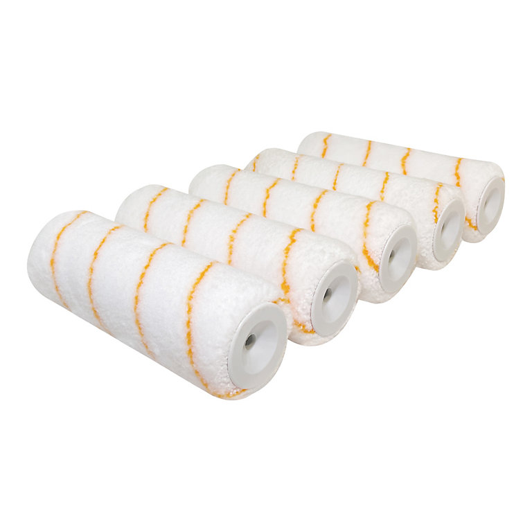 Product image for GoodHome 9" Medium Pile Woven polyester Roller sleeve, Pack of 5