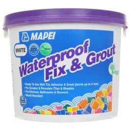 Product image for Mapei Waterproof Fix & Grout Ready mixed White Flexible Wall tile Grout, 7.5kg Bucket
