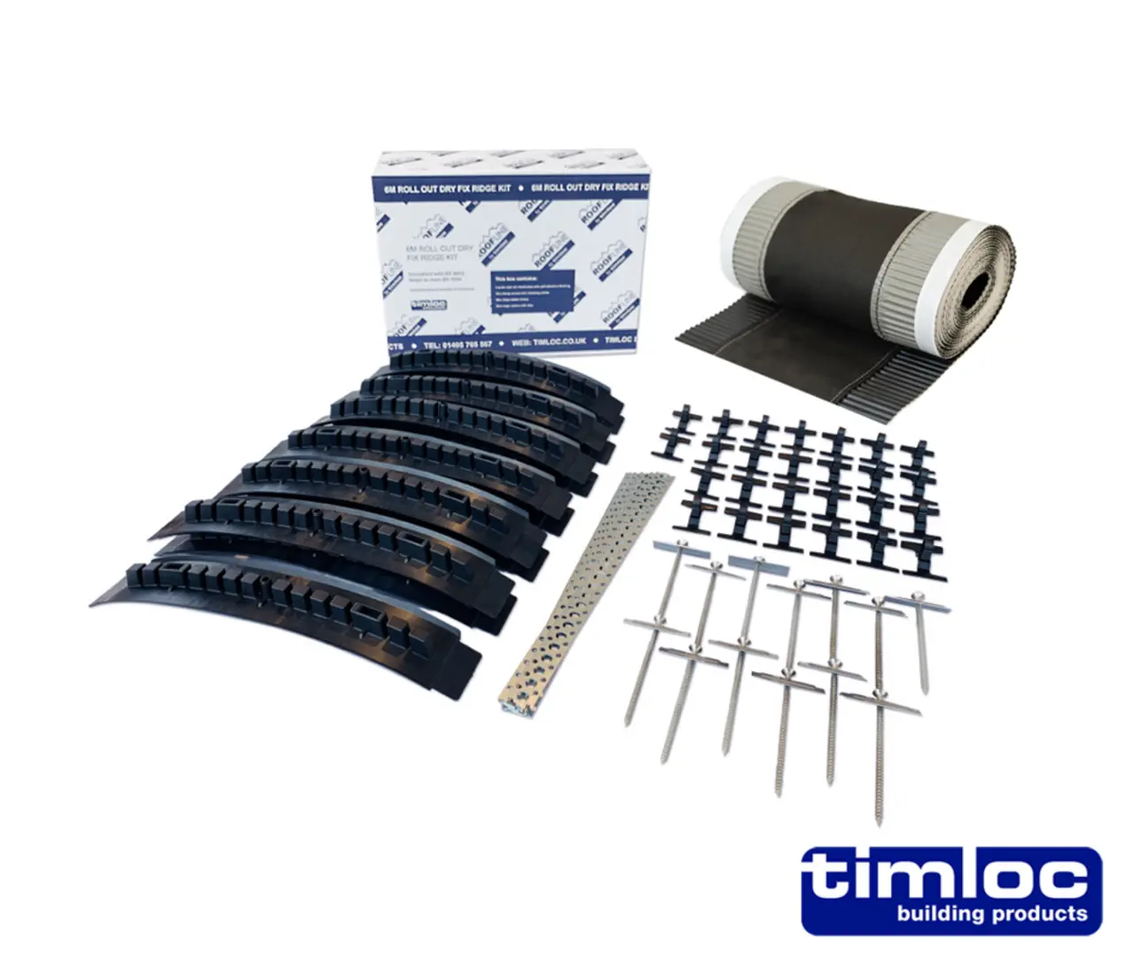 Product image for Timloc Roll Out Dry Fix Ventilated Ridge Pack Black 6000mm (54700)