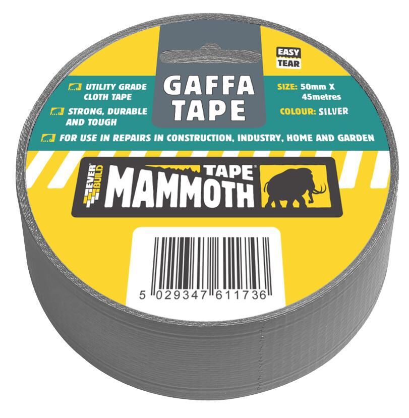Product image for Everbuild Mammoth Gaffa Tape Silver 50mm x 45mtr