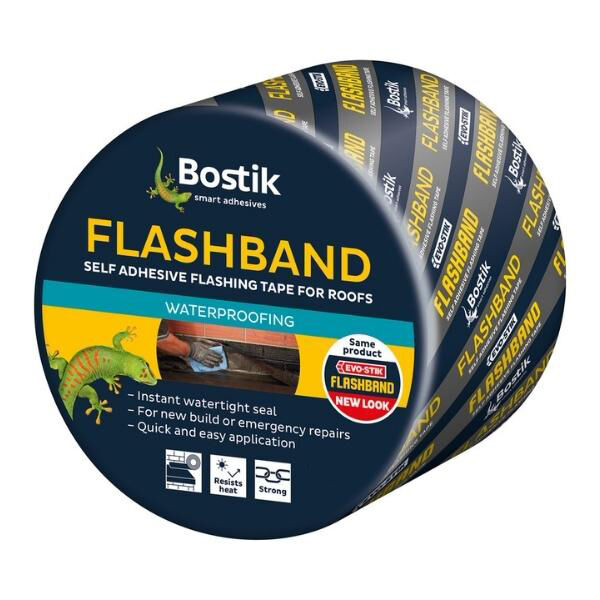 Image of Bostik Flashband Original Self Adhesive Flashing Tape Grey 100mm x 10mtr