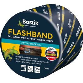 Image of Bostik Flashband Original Self Adhesive Flashing Tape Grey 100mm x 10mtr