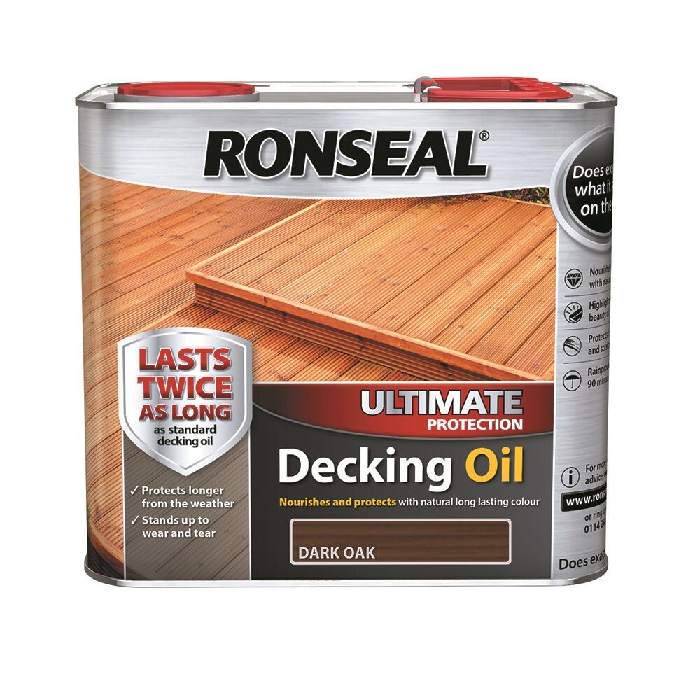 Product image for Ronseal Ultimate Protection Decking Oil Dark Oak 2.5ltr