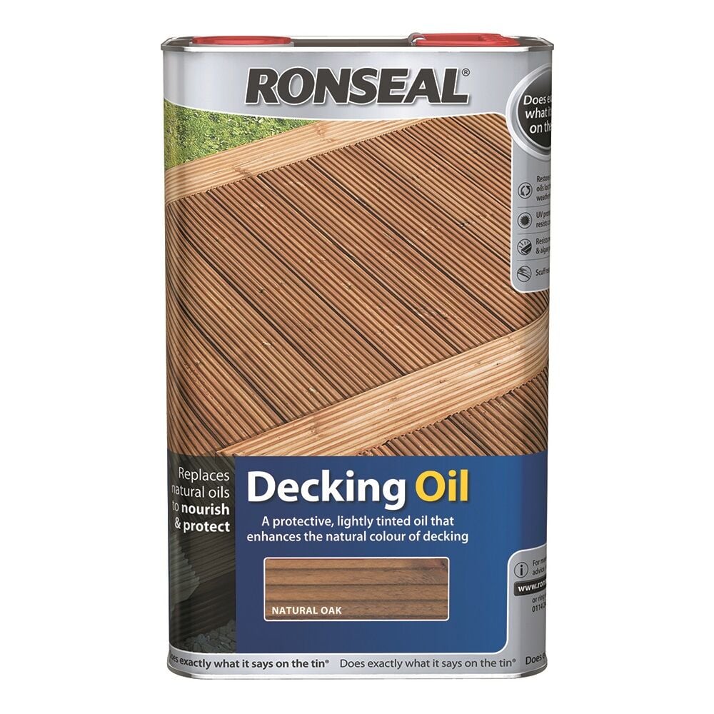 Product image for Ronseal Decking Oil Natural Oak 5ltr