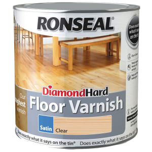 Product image for Ronseal Diamond Hard Floor Varnish Clear Satin 2.5ltr