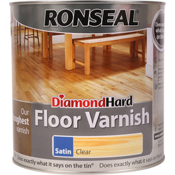 Image of Ronseal Diamond Hard Floor Varnish Satin Clear 2.5ltr