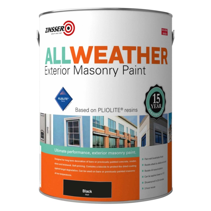 Product image for All Weather Masonry Paint Black 5ltr