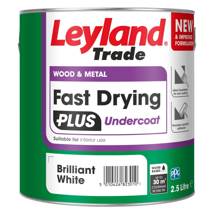 Product image for Leyland Trade Fast Drying Plus Undercoat White 2.5ltr