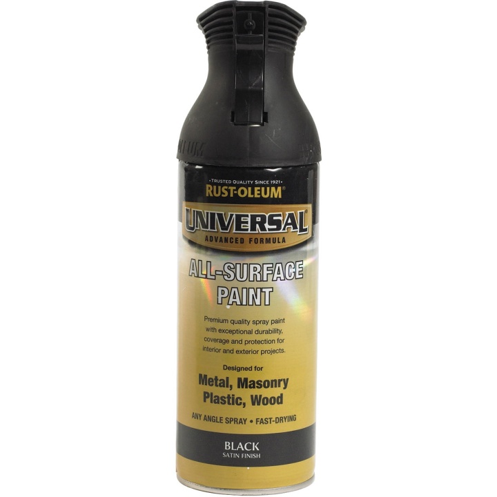 Product image for Rust-Oleum Universal All-Surface Spray Paint Satin Black 400ml