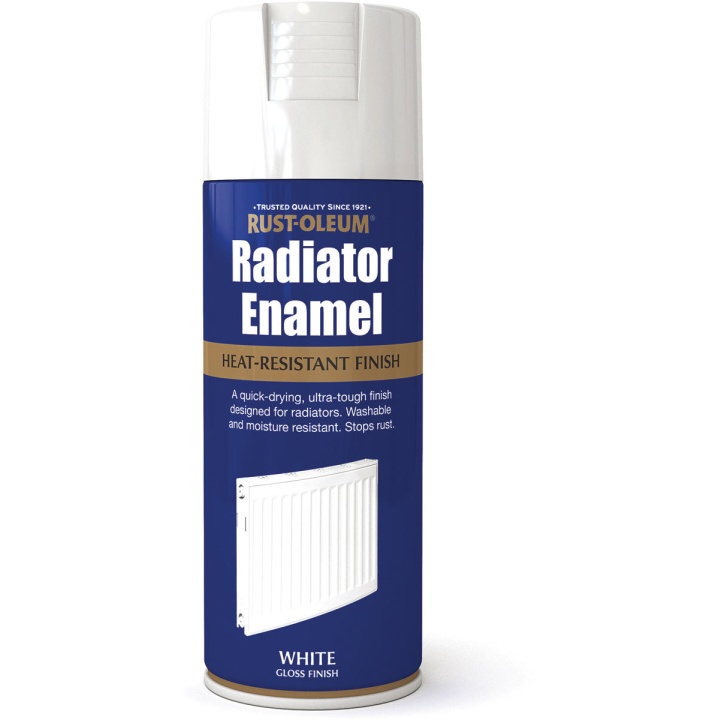 Image of Rust-Oleum Radiator Enamel White Gloss 400ml