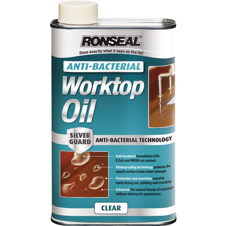 Product image for Ronseal Anti Bacterial Worktop Oil Clear 500ml