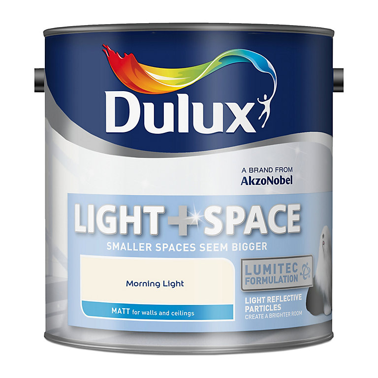 Image of Dulux Light & space Morning light Matt Emulsion paint, 2.5L