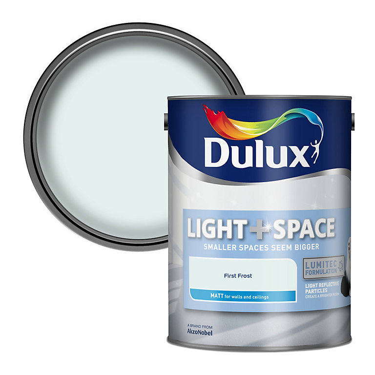 Image of Dulux Light & space First frost Matt Emulsion paint, 5L