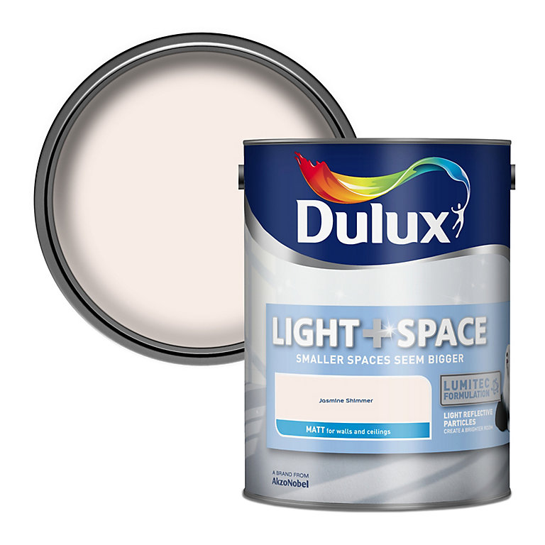 Product image for Dulux Light & space Jasmine shimmer Matt Emulsion paint, 5L