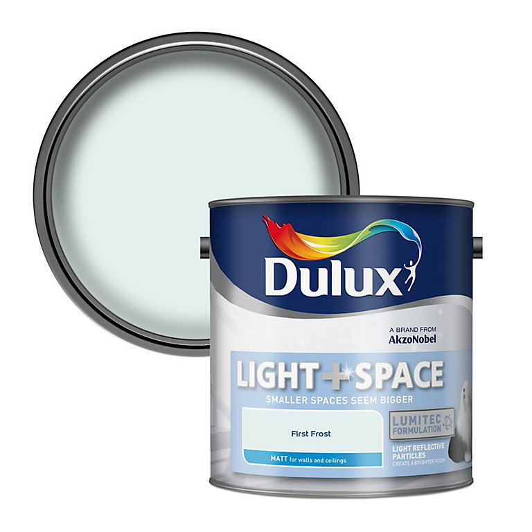 Product image for Dulux Light & space First frost Matt Emulsion paint, 2.5L