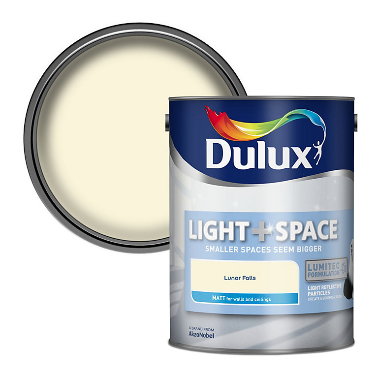 Product image for Dulux Light & space Lunar falls Matt Emulsion paint, 5L