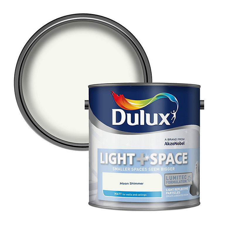 Product image for Dulux Light & space Moon shimmer Matt Emulsion paint, 2.5L