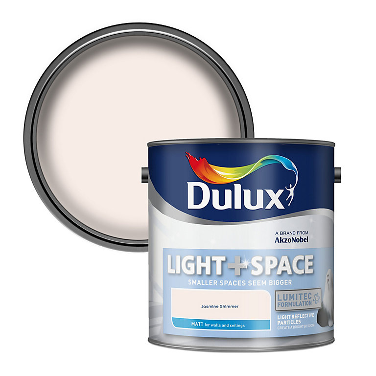 Product image for Dulux Light & space Jasmine shimmer Matt Emulsion paint, 2.5L