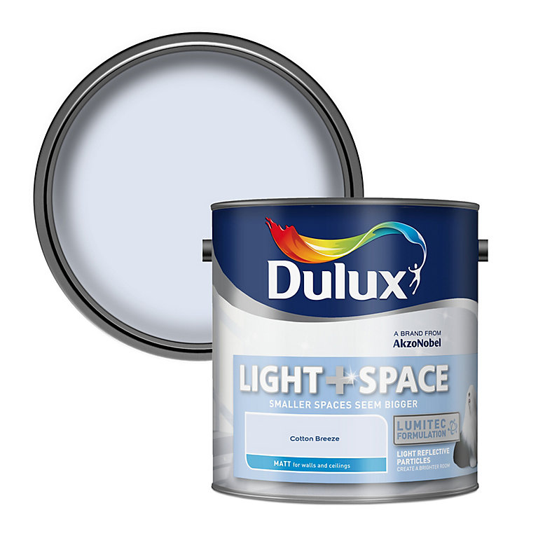 Product image for Dulux Light & space Cotton breeze Matt Emulsion paint, 2.5L