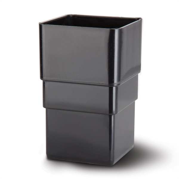 Product image for Square Downpipe Connector Plain Black 65mm