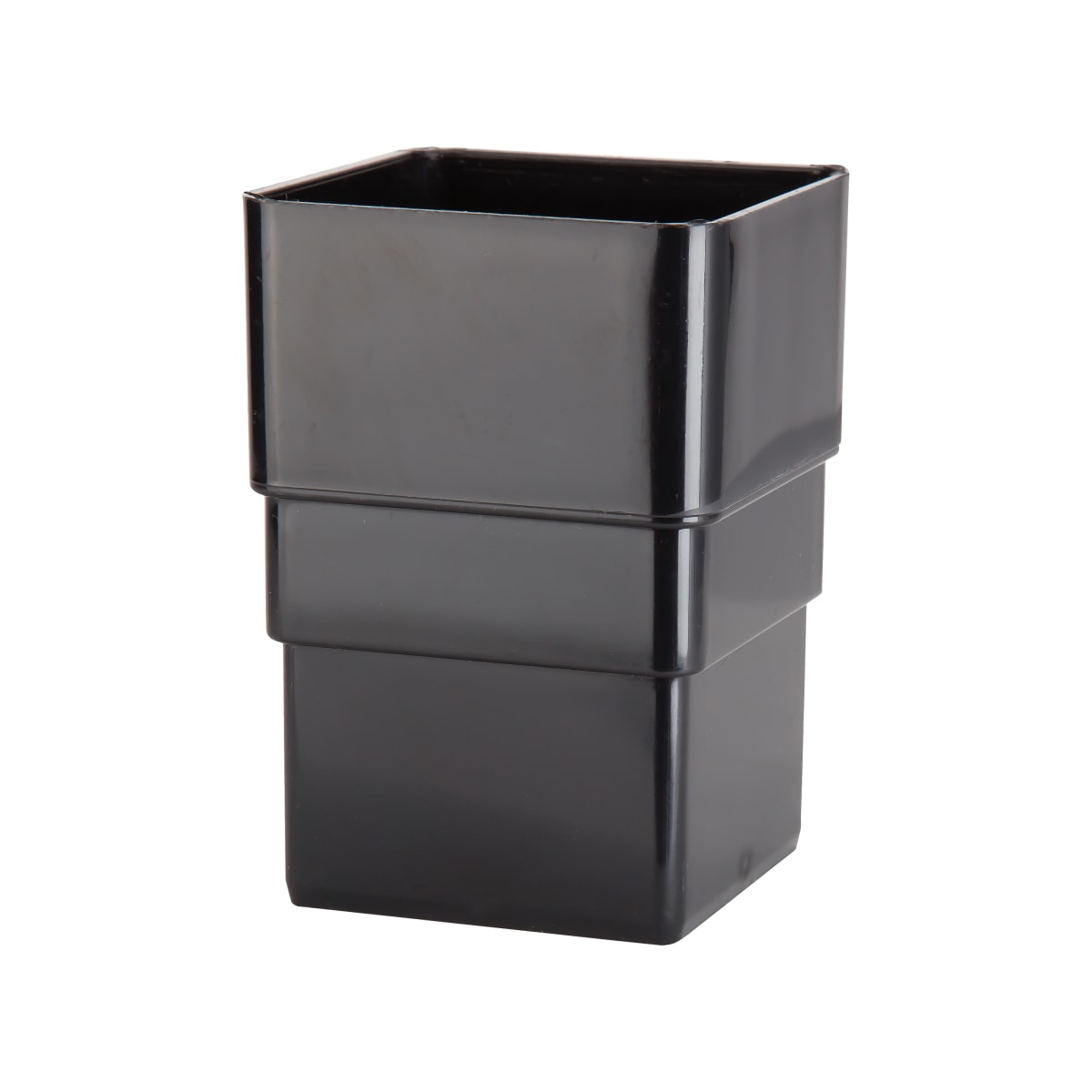 Product image for Square Downpipe Connector Plain Black 65mm