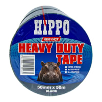 Product image for Hippo Heavy Duty Adhesive Tape 50m x 50mm Black Pack of 2