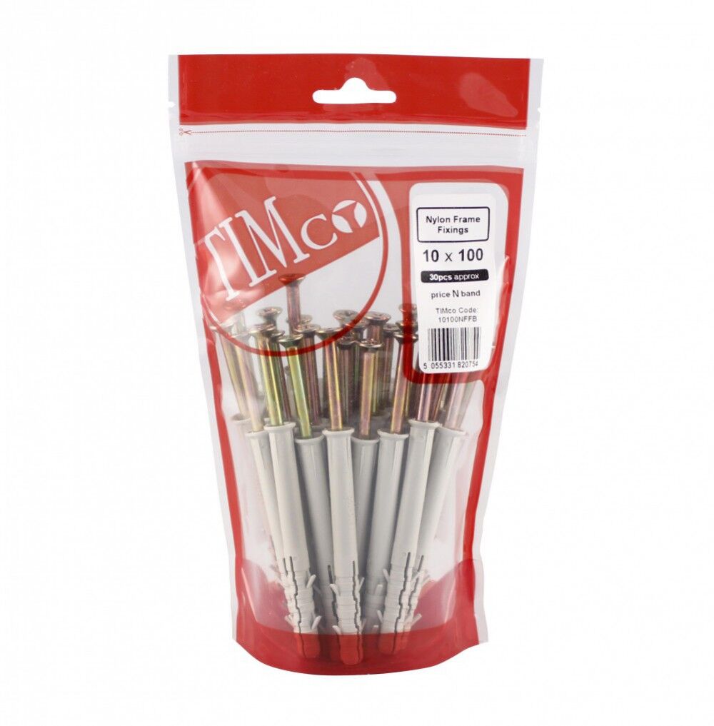 Product image for TIMCO Nylon Frame Fixings 10.0x100mm 30pk