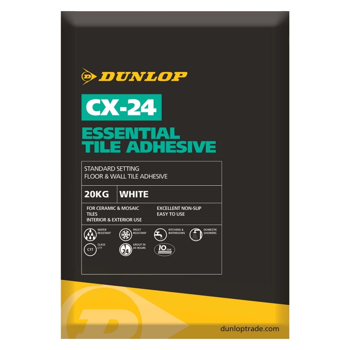 Image of Dunlop CX-24 Essential Tile Adhesive White 20kg