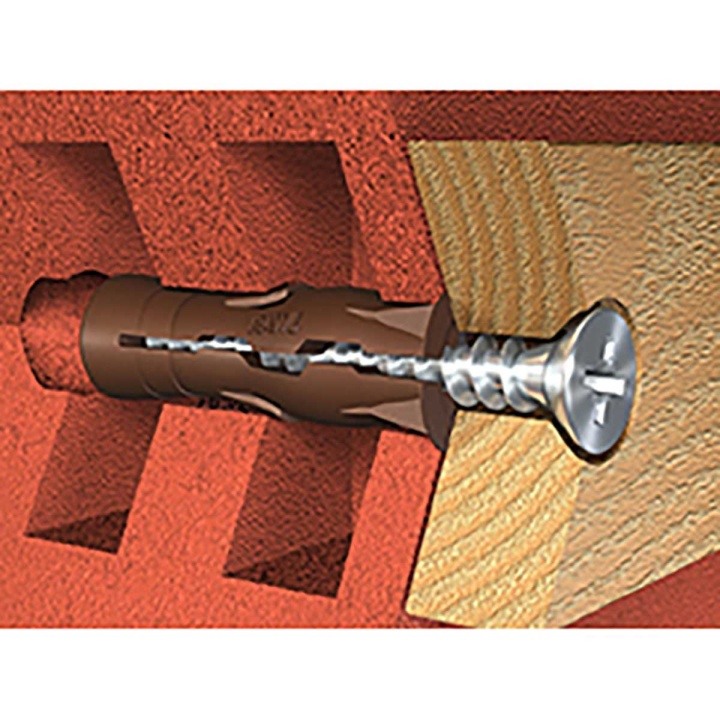 Product image for Rawlplug Uno Plugs Brown 7 x 30mm Pack of 288