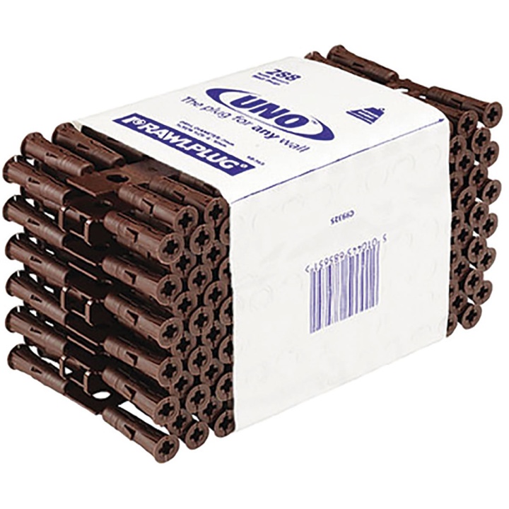 Product image for Rawlplug Uno Plugs Brown 7 x 30mm Pack of 288