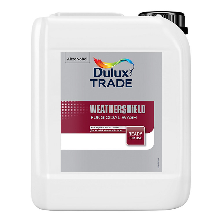 Product image for Dulux Trade Weathershield Multi-room Liquid Fungicidal wash, 5L Bottle