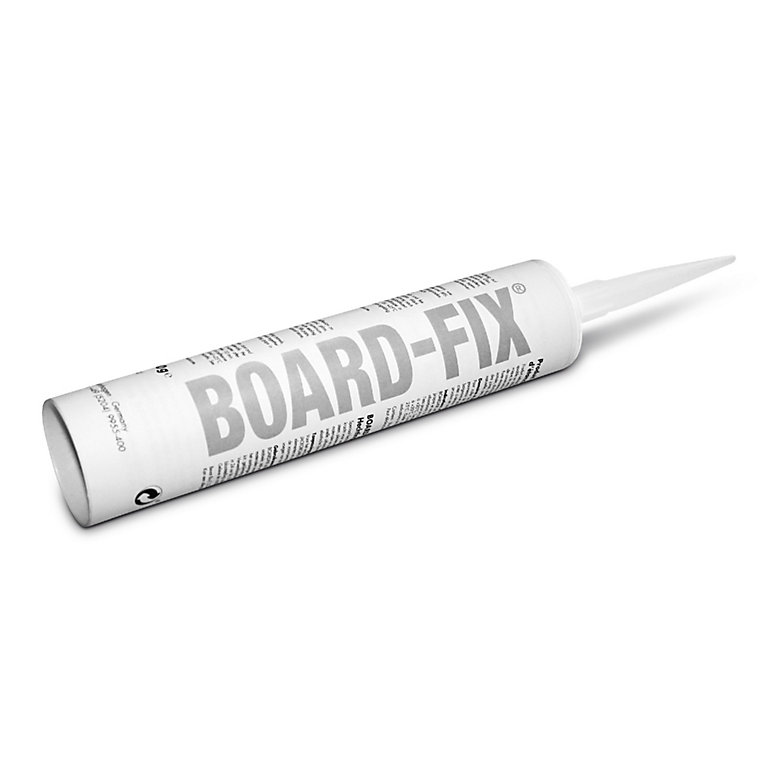 Image of Qboard Board fix Waterproof Solvent-free White Grab adhesive & sealant 310ml 0.46kg