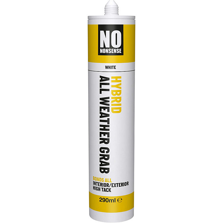 Image of Volden Hybrid Water resistant Solvent-free White Grab adhesive 290ml 0.49kg