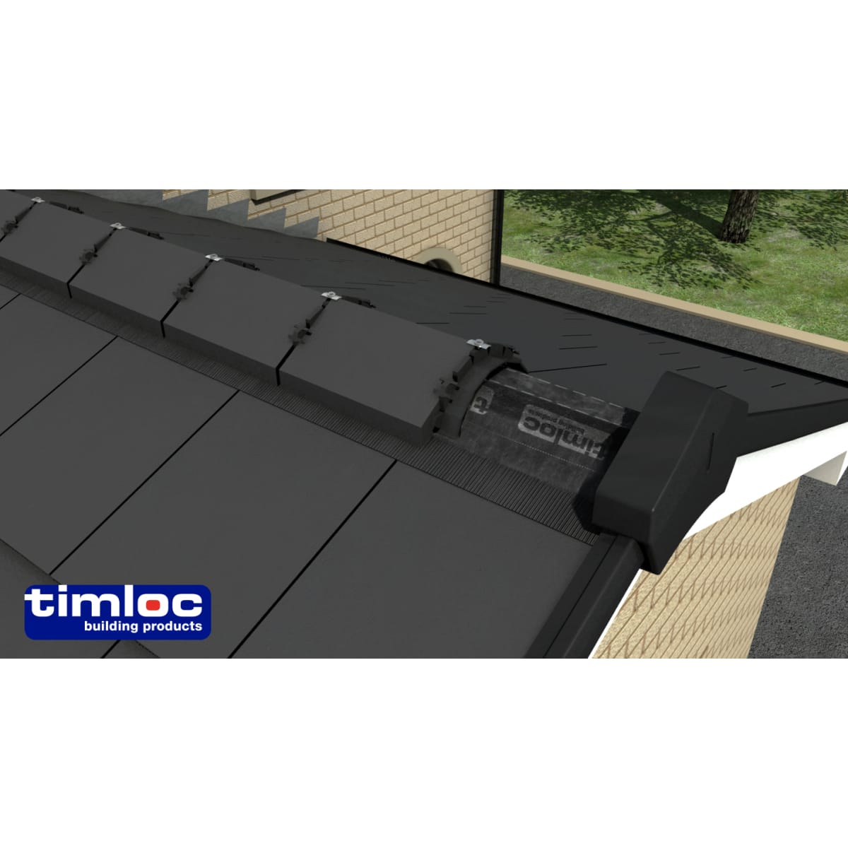 Product image for Timloc Dry Fix Verge Right Hand Piece For Profiled Tile Grey